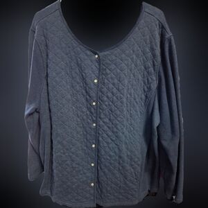 Quilted Button-Up Cardigan Jacket Type